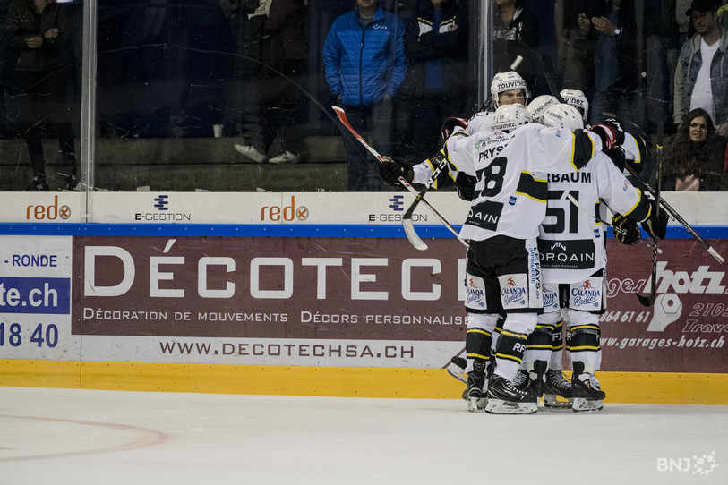 La joie du HC Ajoie (photo : archives/Jonathan Vallat).