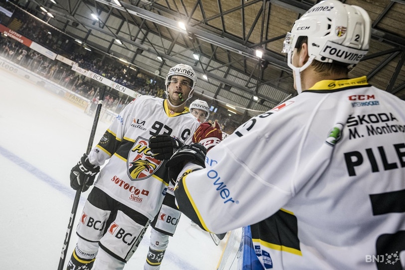 Jordane Hauert voit un aspect négatif dans la large victoire du HC Ajoie à Winterthour (photo : archives/Jonathan Vallat).