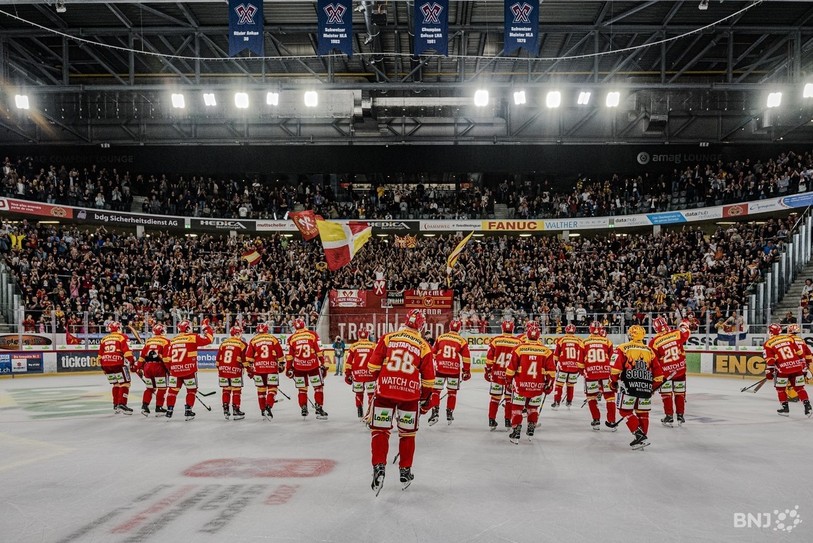 Le HC Bienne a pu à nouveau célébrer une victoire à la Tissot Arena (photo : Archives).