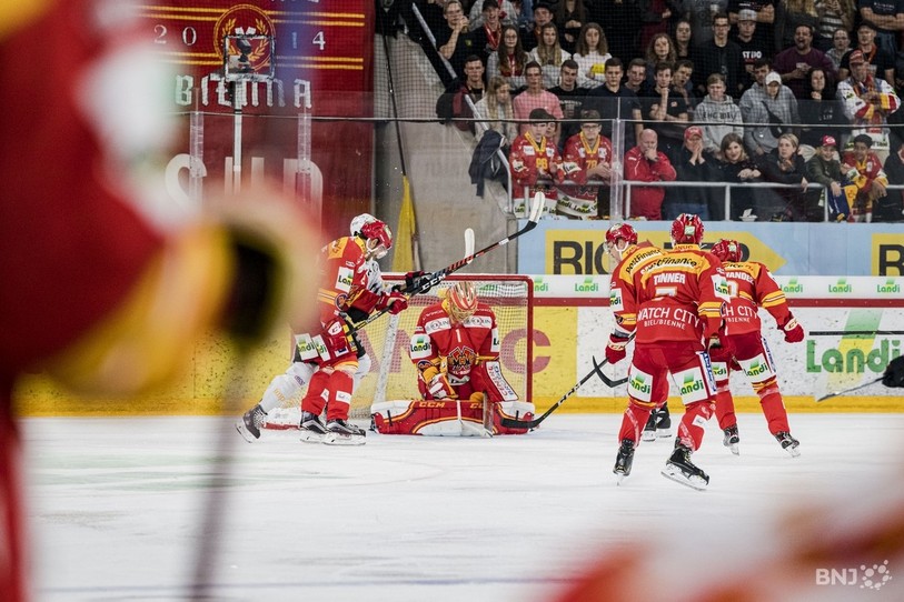 Le HC Bienne de Jonas Hiller aura droit à un derby cantonal en Coupe de Suisse (photo : Jonathan Vallat).