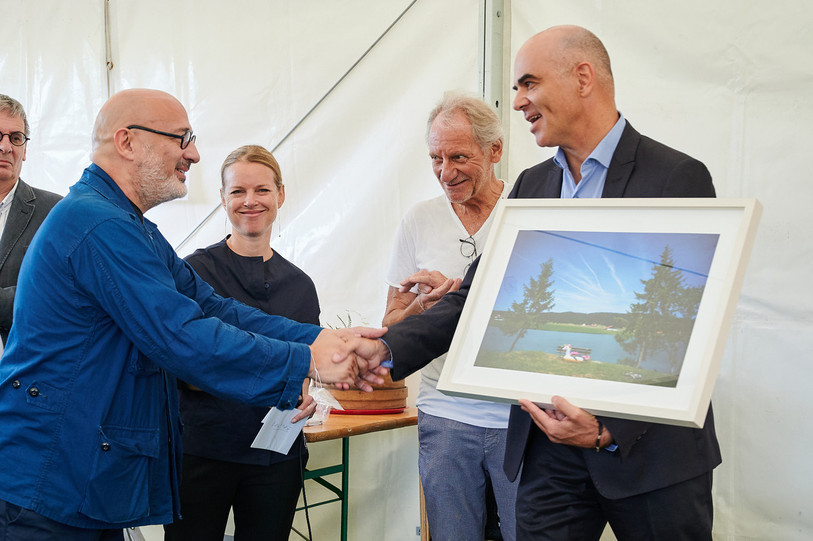 Le conseiller fédéral Alain Berset était présent au vernissage des expositions. (Photo : SP)