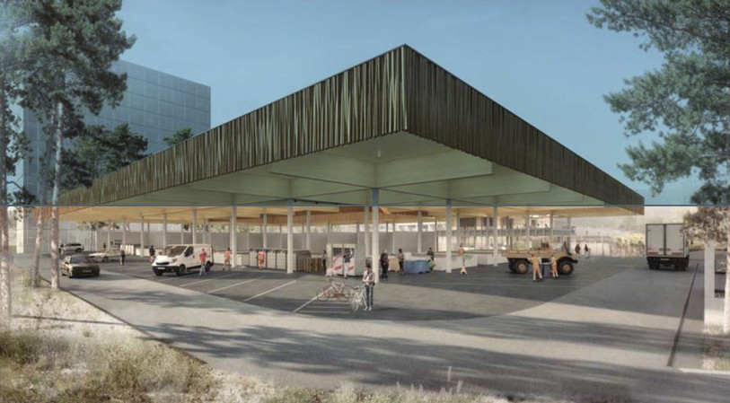 Voilà à quoi devrait ressembler le nouveau centre de recyclage de la Ville de Bienne. (Photo : Ville de Bienne)