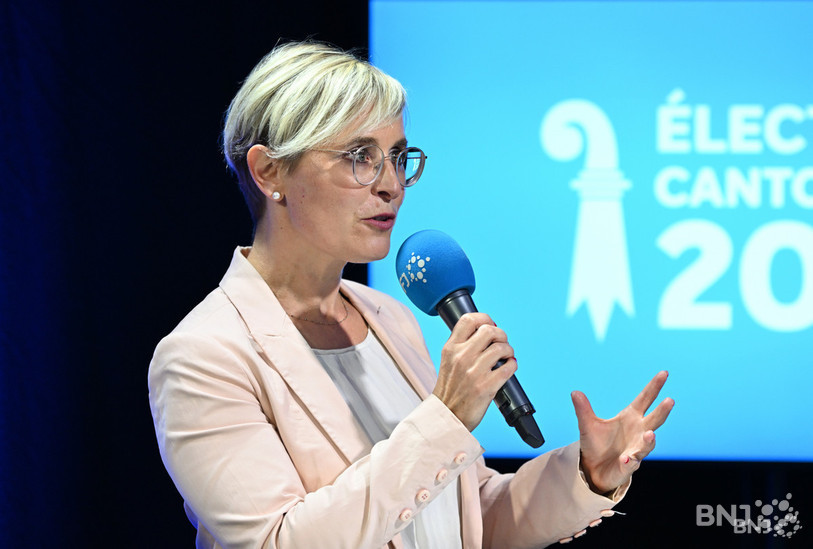 Rosalie Beuret Siess (PS), en lice pour le second tour de l’élection au Gouvernement jurassien, était l’invitée de « La Matinale » de RFJ ce jeudi. (Photo : Georges Henz.)