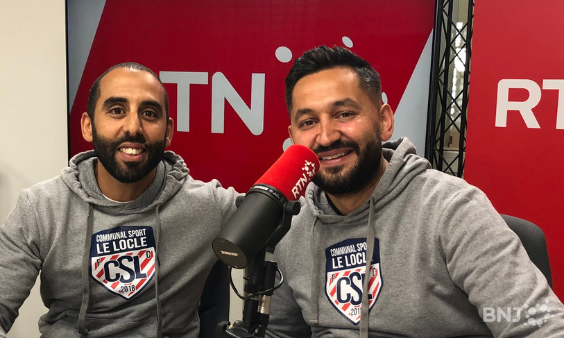 Omar Lhamyani et Bekim Fifaj, assistant-entraîneur et président-entraîneur du FC Communal sport Le Locle.
