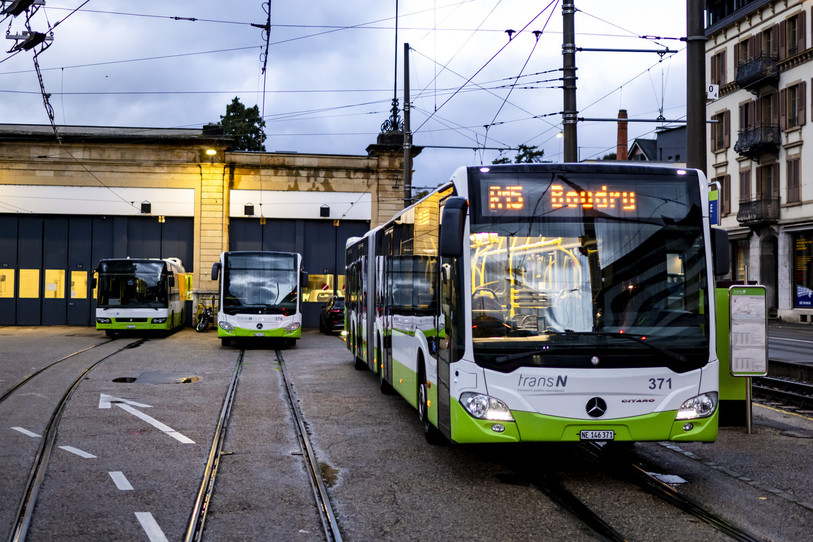 TransN boucle 2024 sur un résultat positif et envisage un transfert de la ligne Neuchâtel-Buttes aux CFF. ( Photo : KEYSTONE/JEAN-CHRISTOPHE BOTT )