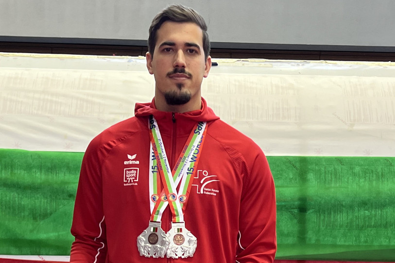 Matias Moreno Domont a décroché la médaille d'argent aux championnats du monde de karaté à Sofia. (Photo : Matias Moreno Domont)