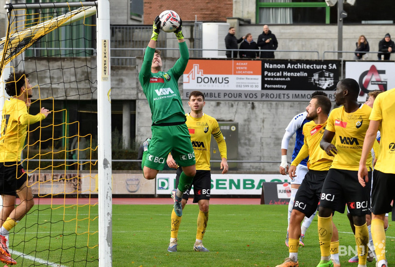 Le gardien des SR Delémont Maël Zaugg a longtemps retardé l'ouverture du score. (Photo : Georges Henz)
