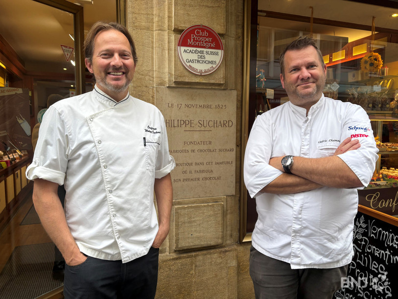 Joël Cuche et Cédric Chammartin ont repris la confiserie Wodey-Suchard en 2004. L'enseigne, fondée par Philippe Suchard, fête cette année ses 200 ans. 