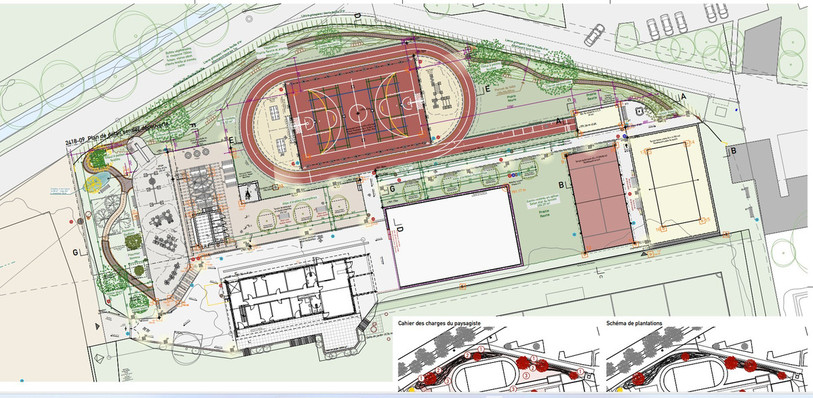 Le plan de la future zone sportive et de détente de Lignières. (Infographie : cabinet d'architecture)