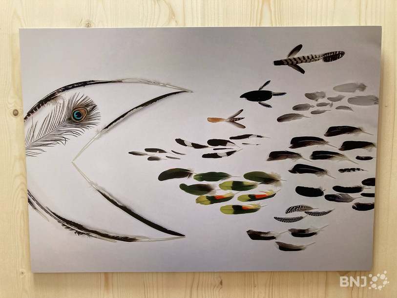 L'une des oeuvres de Pascale Joos-Ganz exposée à la Maison de la Tourbière. 