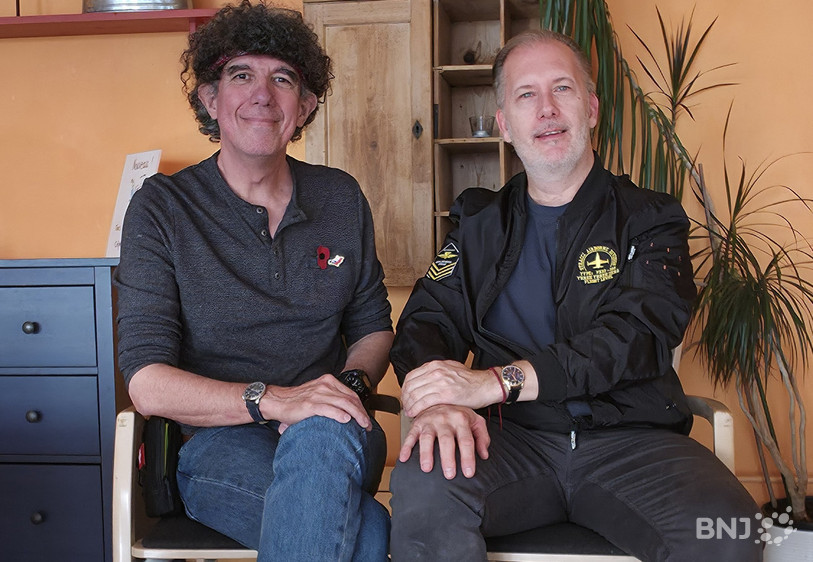Anibal Jaimes (à gauche), président de missing.aero, et Cédric Berruex, propriétaire de la marque horlogère White Star Watch.