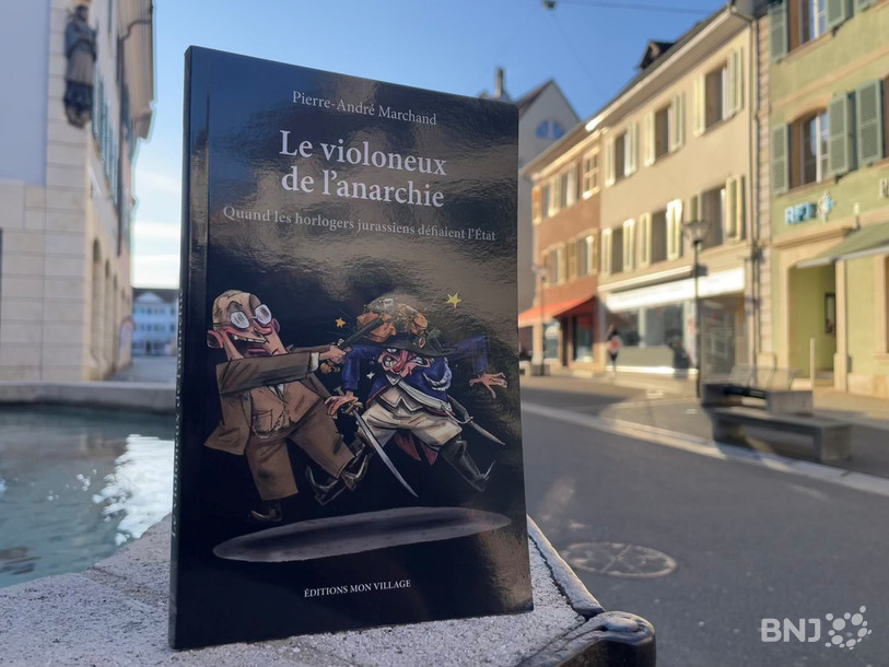 La couverture du nouveau romand de Pierre-André Marchand « Le violoneux de l’anarchie ».