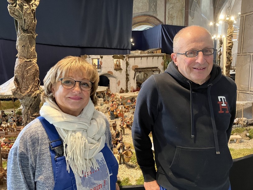 Les concepteurs de la Crèche aux cinq sens Créa Calame et Maurice Bianchi ont encore dix jours pour peaufiner l'installation de leur exposition à Porrentruy.