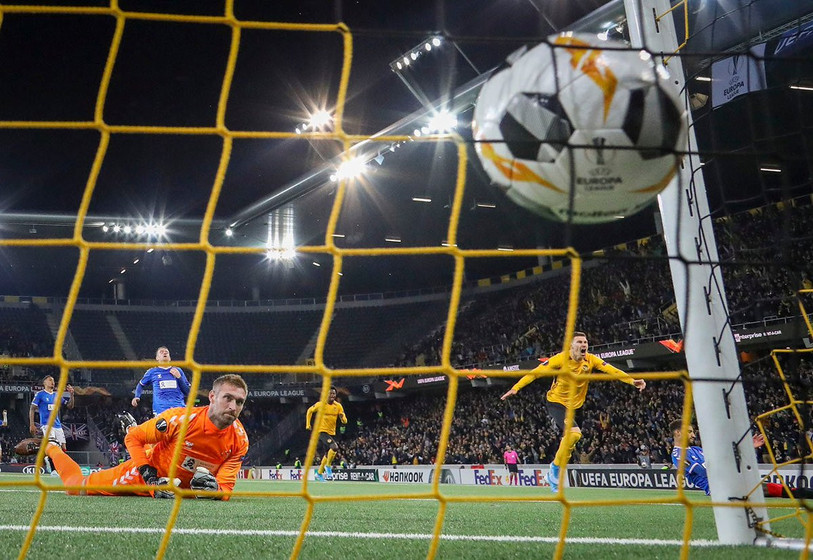 Les Bernois parviennent à perforer par deux fois les cages de McGregor. (photo : Young Boys (twitter)