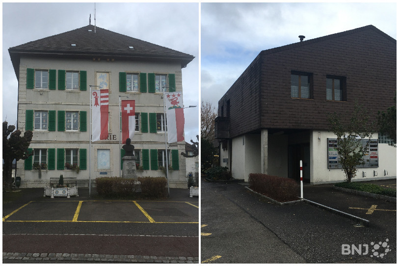 L'administration communale, actuellement dans le bâtiment de la mairie (à gauche) pourrait déménager dans le bâtiment de la poste (à droite).