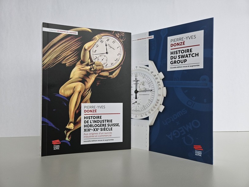Les deux ouvrages sur l'horlogerie de Pierre-Yves Donzé.