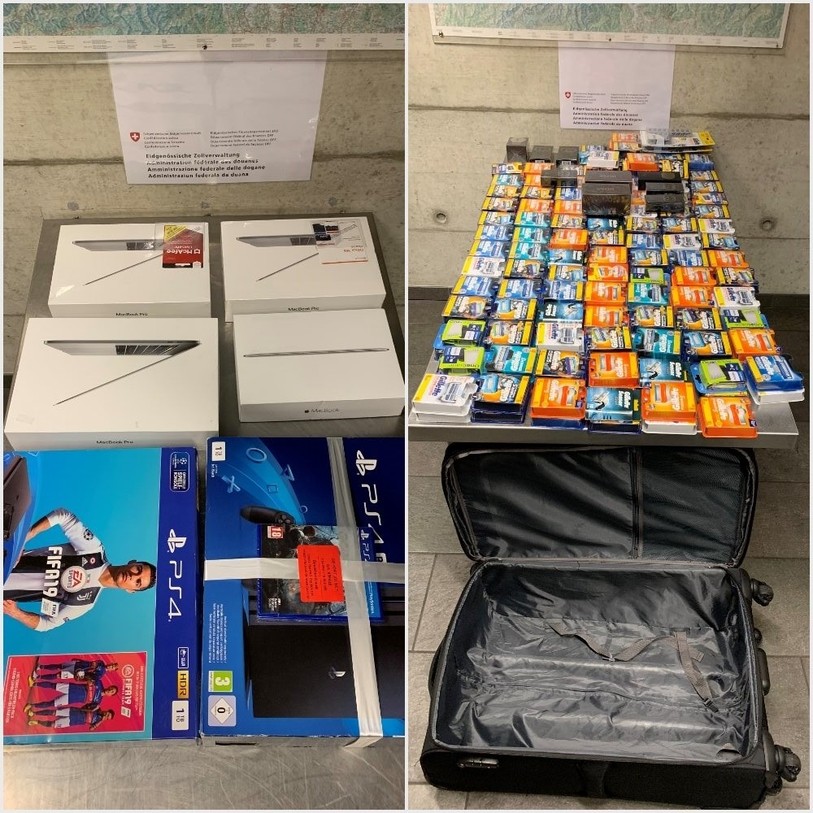 Des centaines d'objets se trouvaient dans la voiture immatriculée en Allemagne.
