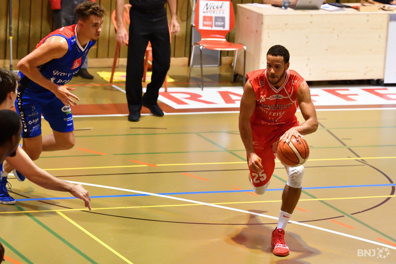 Eric Fongué, auteur de 24 points, a grandement contribué au succès du BCB. (Photo : Georges Henz).