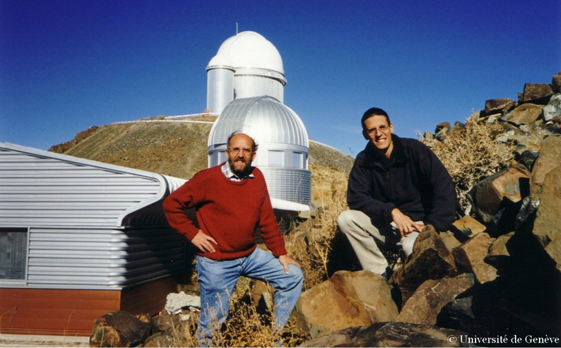 De gauche à droite : Michel Mayor et Didier Queloz. (Photo : unige, 1995)
