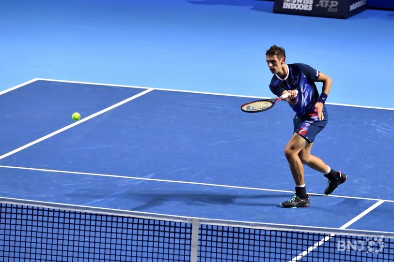 Henri Laaksonen a livré une belle bataille au 1er tour des Swiss Indoors (photo : Georges Henz).