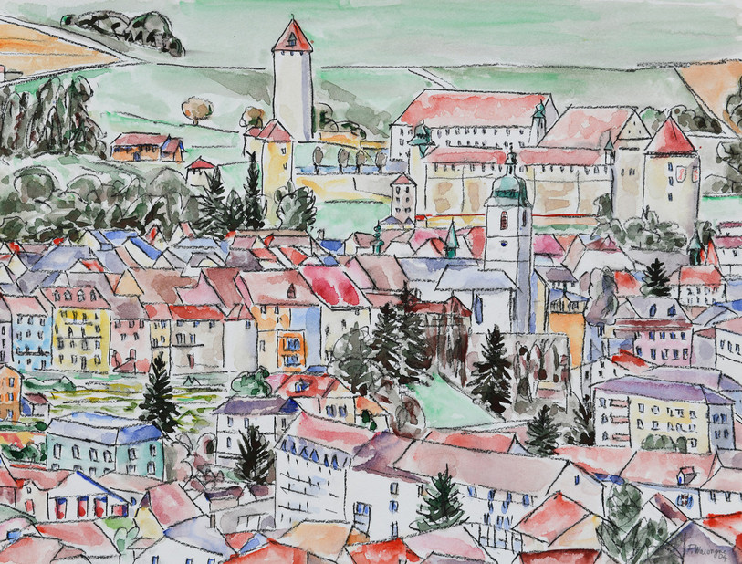 François Wacongne a réalisé de nombreuses aquarelles des villages ajoulots et de Porrentruy.
