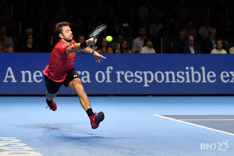 Stan Wawrinka a dû s'arracher pour vaincre Frances Tiafoe, peut-être même un peu trop (photo : Georges Henz).