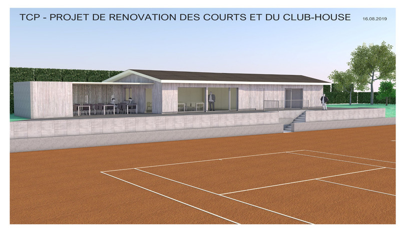 Photomontage du futur club-house du TCP.