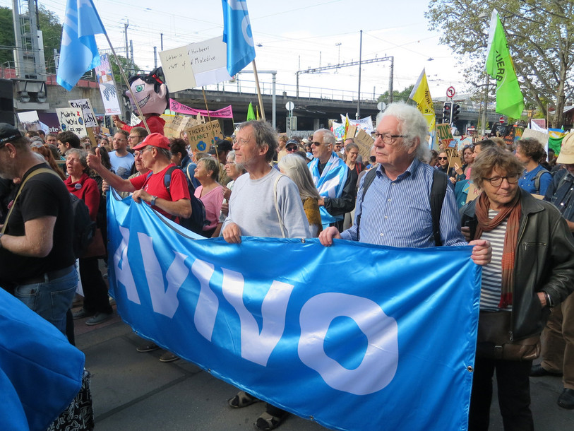 L’AVIVO Suisse n’hésite pas à descendre dans les rues pour défendre l’AVS ou encore le climat comme ici en septembre 2019 à Berne. (Photo : avivo.ch/M.Rothenbühler).
