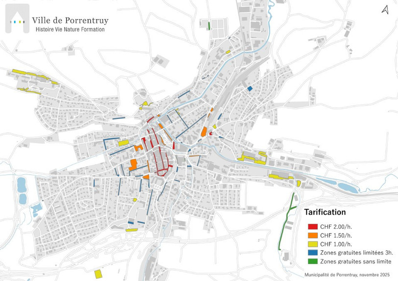 Plan général de la nouvelle tarification. (Ville de Porrentruy).