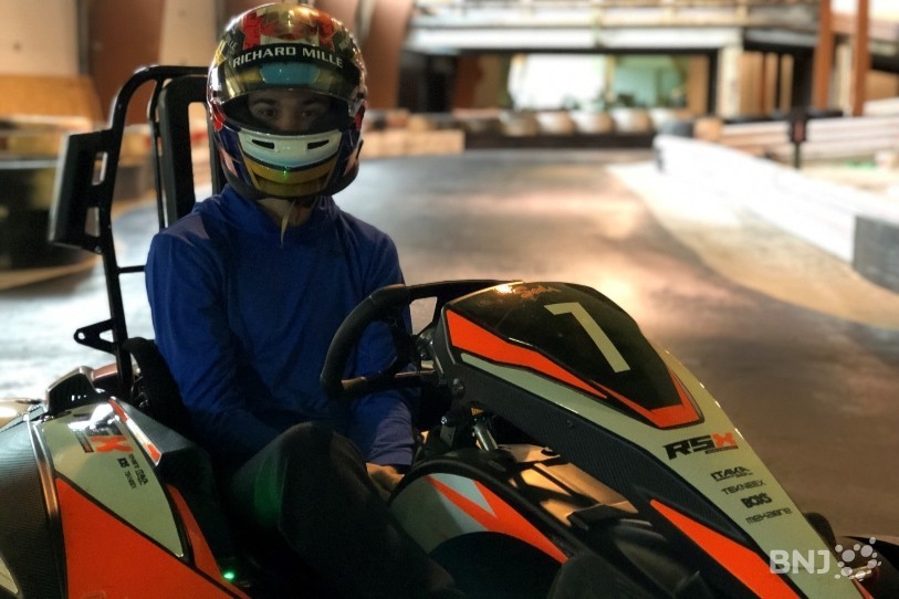 Le karting sur lequel s'entraîne Grégoire Saucy est quatre à cinq fois moins lourd que sa monoplace.