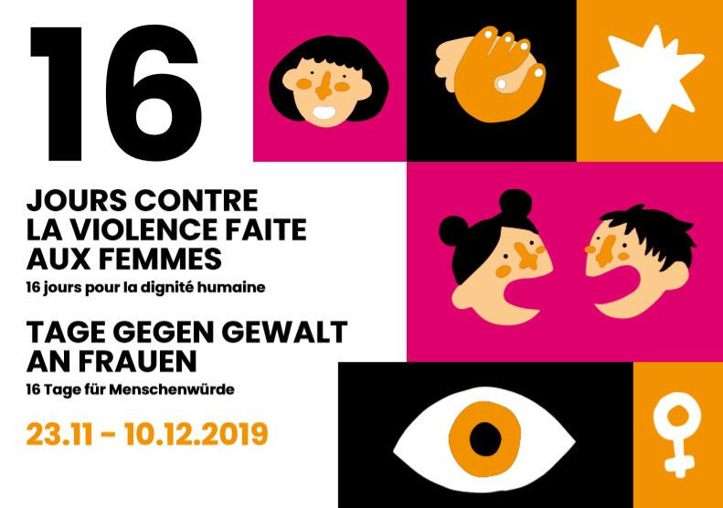 Les 16 jours contre la violences faite aux femmes occuperont Bienne du 23 novembre au 10 décembre.
