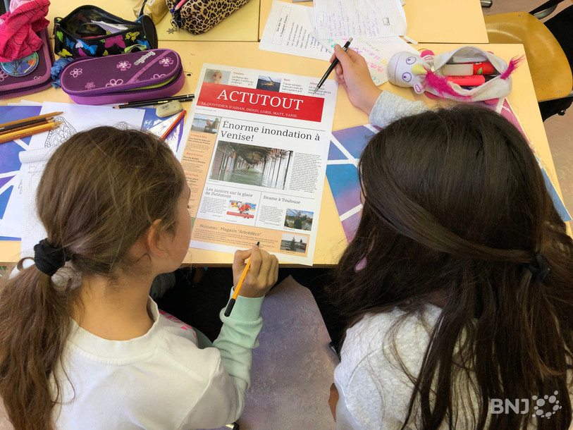 « Actutout », l'une des Unes créée par les élèves de Courrendlin.