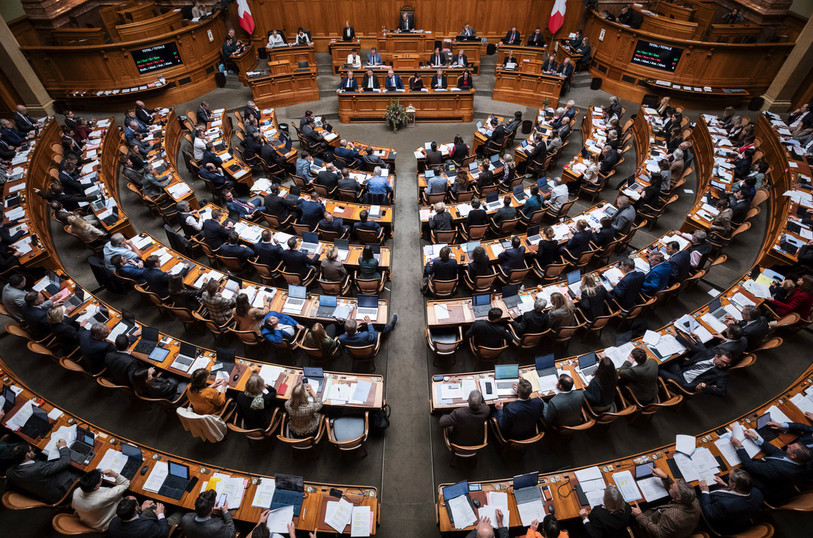 Le Conseil national reprend ses débats sur le budget 2026 ce lundi. (Photo : KEYSTONE/Alessandro della Valle)