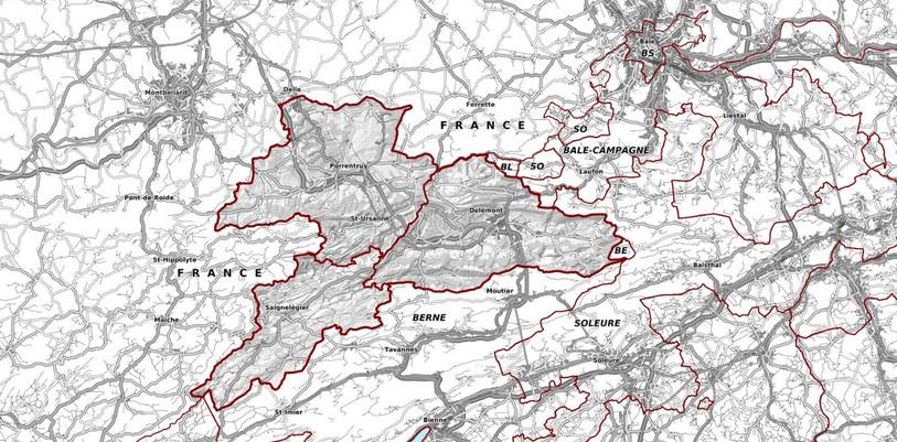 Plus de 150 géodonnées de base sont recensées sur un service gratuit de consultation. (Photo : geo.jura.ch).