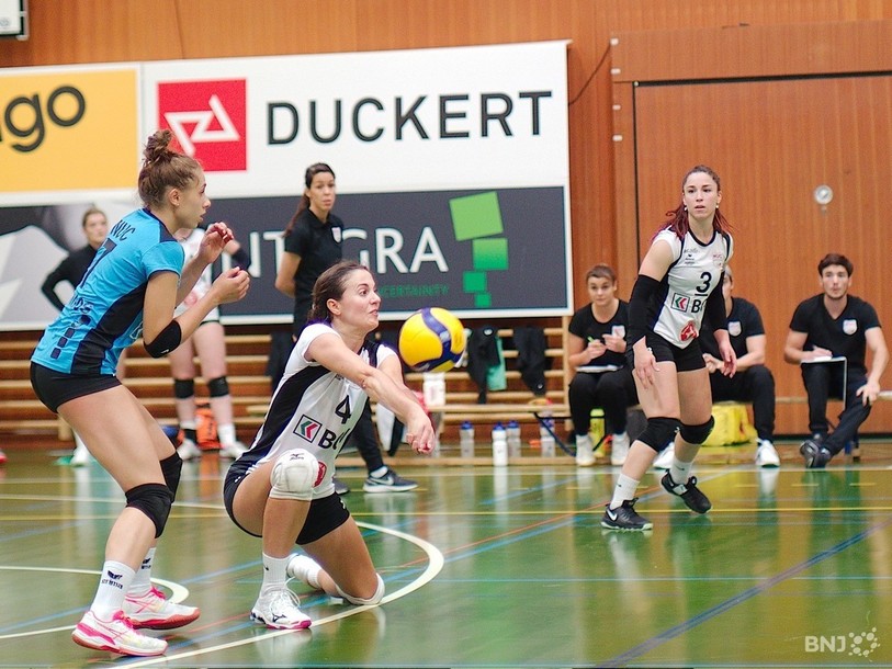 Les filles du NUC II continuent leur sans-faute lors du tour de relégation de Ligue B féminine de volleyball. (Photo archives)