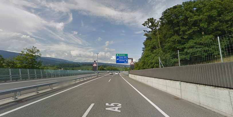 Des problèmes techniques sur l'A5 entre Areuse et Vaumarcus. (Photo: Google street view)