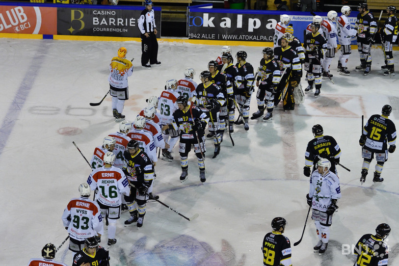 Le HC Ajoie et Olten se retrouveront dimanche déjà pour un 4e duel cet hiver (photo : Georges Henz).