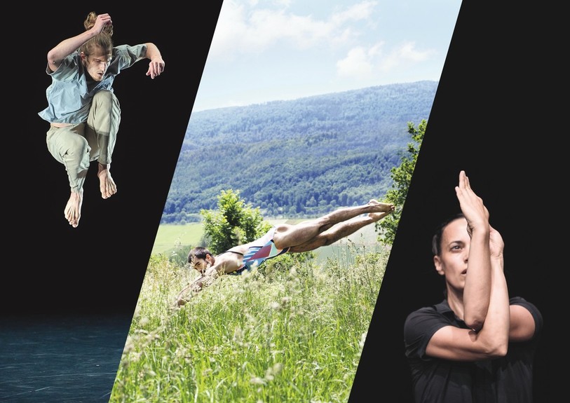 Hiver de danses mise sur la diversité. De gauche à droite, Edouard Hue / Beaver Dam Company (Photo ©Adrian Moser) ; Steps: Compagnie Tabea Martin (Photo ©Katharina Lütscher) ; Laurence Yadi / Compagnie 7273 (Photo ©Gregory Batardon).
