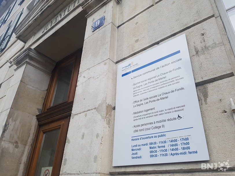 Le service de l'action sociale à la rue du Collège 9 à La Chaux-de-Fonds.
