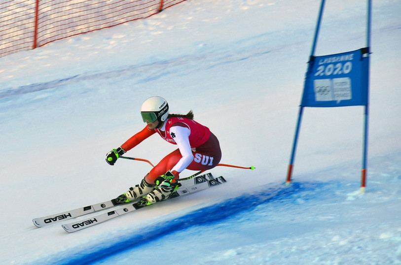 Amélie Klopfenstein a été la plus rapide lors du super-G des JOJ. (Photo: Matthias Vauthier, Giron jurassien)