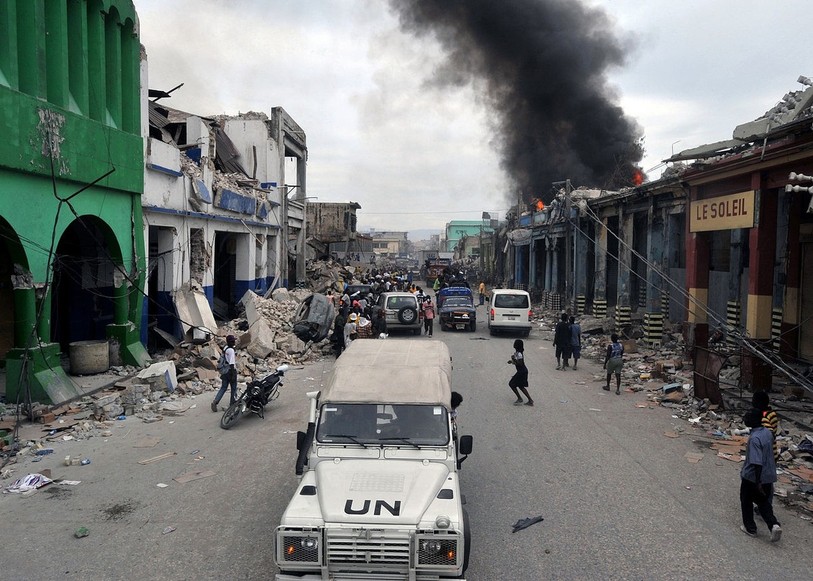 Une rue de Port-au-Prince après le séisme de 2010.