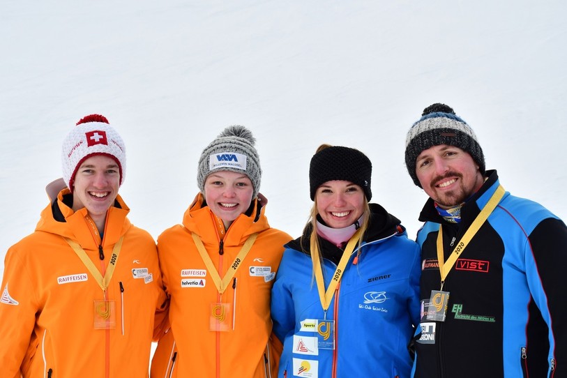 Les lauréats du championnat (de g. à d.) : Owen Fisher, Cheryl Sunier, Sarah Schindelholz, Pierre Stiemsbert. (Photo M. Vauthier)