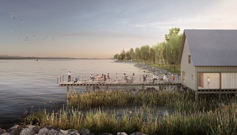 Les Jeunes-Rives, telles qu'imaginées, font toujours des vagues. (Illustration : Ville de Neuchâtel)