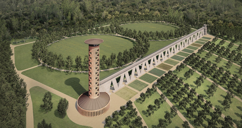 Le projet Land Art imaginé par Mario Botta (photo : fondation « Mémoire Art et Forêt - Bonfol »).