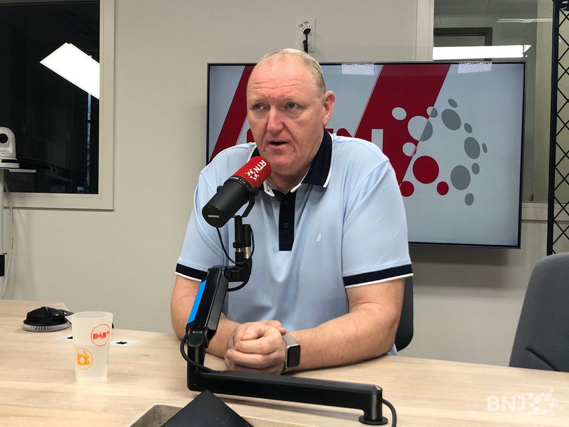 L'entraîneur de Union Neuchâtel, Daniel Goethals, était plutôt détendu dans les studios de RTN jeudi matin.