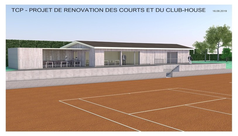 Photomontage du futur club-house du TCP.