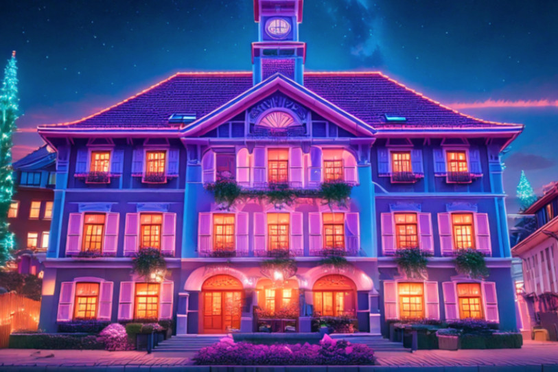 Une simulation de la projection sur l'Hôtel de ville de Moutier. (Illustration : canton du Jura)
