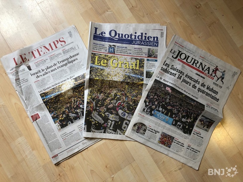 Le HC Ajoie a fait la une de nombreux journaux ce lundi matin.