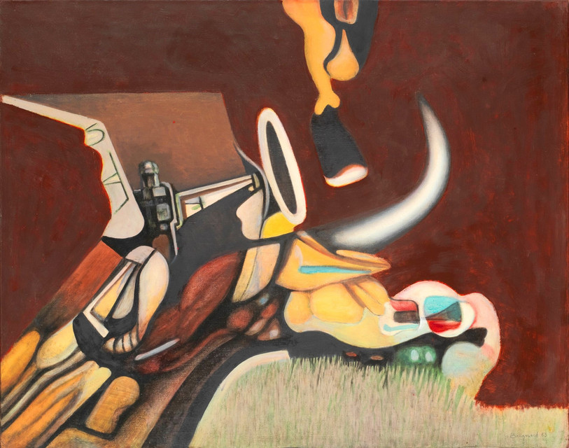 Un ange dans nos campagnes, 1983, peinture à l’huile sur toile, 55 x 70 cm, coll. MHDP (image MHDP).