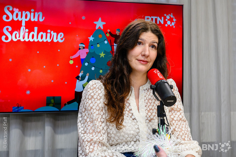 Corinne Bahizi, responsable communication de la Chaîne du Bonheur ce jeudi dans La Matinale. (Photo : Bertrand Pfaff)